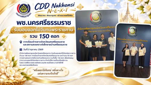 🌟 CDD Nakhonsi N-E-X-T ⭐️ 🤍 พช.นครศรีธรรมราช รับมอบดอกไม้จันทน์พระราชทาน รวม 150 ดอก จากเรือนจำกลางจังหวัดนครศรีธรรมราช และสถานสงเคราะห์เด็กชายบ้านศรีธรรมราช 🤍
